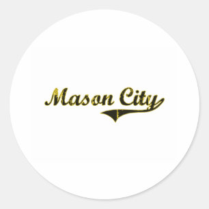 Sticker Rond Conception classique de Mason City Iowa