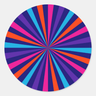 Sticker Rond Conception colorée de roue de rotation d'éclat