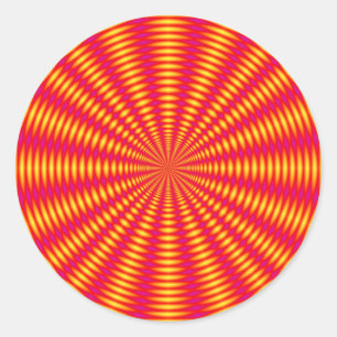 Sticker Rond Conception d'abrégé sur illusion optique
