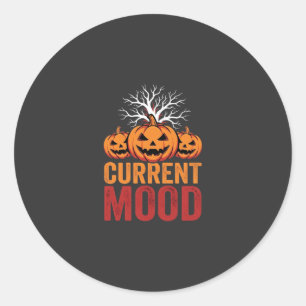 Sticker Rond Conception d'arbre de citrouille d'humeur actuelle