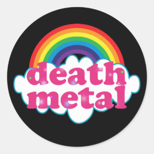 Sticker Rond Conception d'arc-en-ciel en métal de la mort