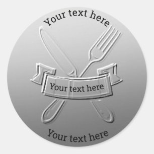 Sticker Rond Conception d'art personnalisable de la fourche de
