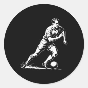 Sticker Rond Conception d'art pixel de balle de football en mou