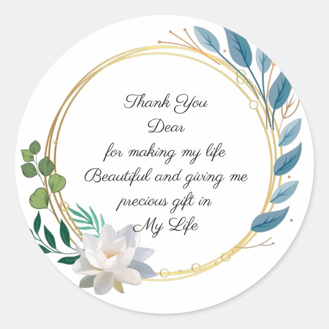 Sticker Rond Conception d'autocollant Merci  (Devant)