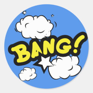 Sticker Rond Conception de bang de bandes dessinées