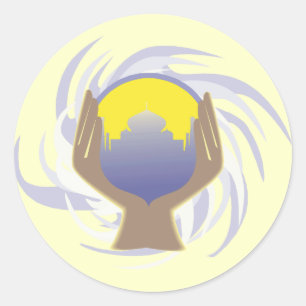Sticker Rond conception de boule de cristal magique
