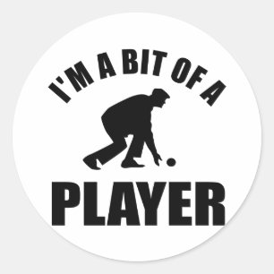 Sticker Rond Conception de bowling de pelouse cool