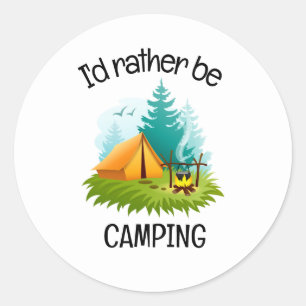 Sticker Rond Conception de camping