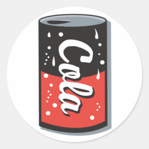 Sticker Rond conception de canette de cola rétro