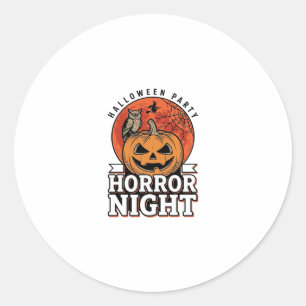 Sticker Rond Conception de chemise de citrouille de nuit d'Hall
