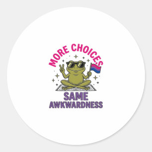 Sticker Rond Conception de chemise de fierté de grenouille bi d