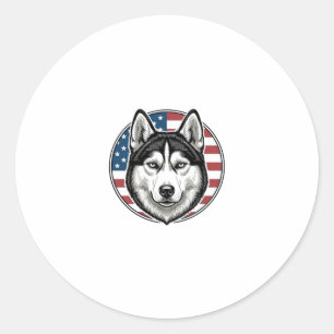 Sticker Rond Conception de chemise vectorielle de chien patriot