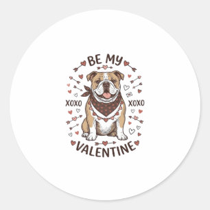 Sticker Rond Conception de chemise vintage Saint-Valentin Bulld
