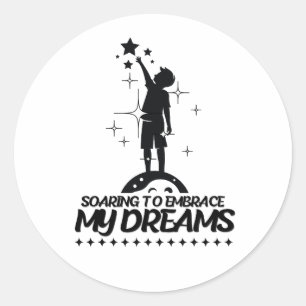 Sticker Rond Conception de citation motivationnelle