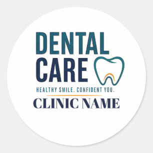 Sticker Rond Conception de clinique de soins dentaires