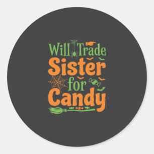 Sticker Rond Conception de commerce de bonbons de sœur d'Hallow