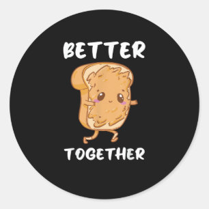 Sticker Rond Conception de couple mignon beurre de cacahuète ge