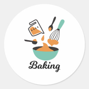 Sticker Rond Conception De Cuisson Pour Bakers