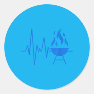 Sticker Rond Conception de dessin au trait Grillmaster Battemen