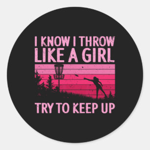 Sticker Rond Conception de disque de golf cool pour femmes fill