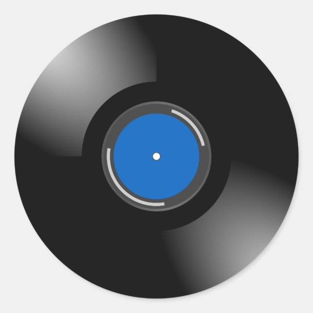 Sticker Rond Conception de disques vinyle (Devant)