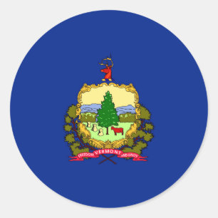 Sticker Rond Conception de drapeau d'état du Vermont