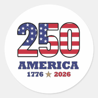Sticker Rond Conception de drapeau patriotique 250 America | 17