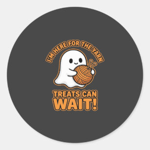 Sticker Rond Conception de fantôme au crochet pour Halloween