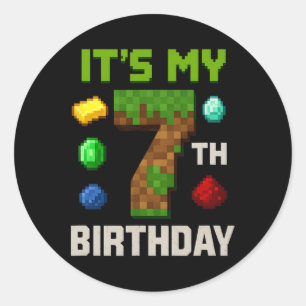 Sticker Rond Conception de fête pour enfants d'anniversaire Pix