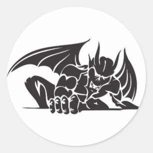 Sticker Rond conception de gargouille tribale
