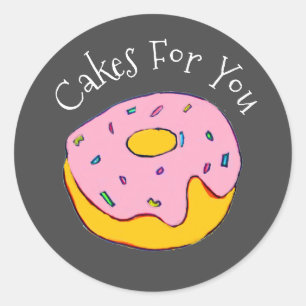 Sticker Rond Conception de gâteaux Donut Marque commerciale cad