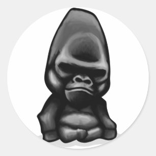 Sticker Rond Conception de Gorilla