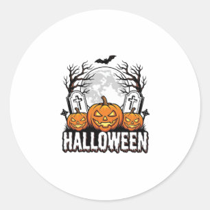 Sticker Rond Conception de gravure vintage de citrouille de cim