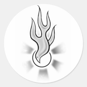Sticker Rond Conception de la flamme de colombe Saint-Esprit