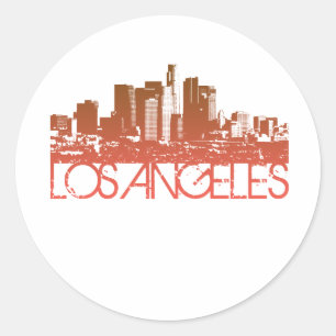 Sticker Rond Conception de la ligne aérienne de Los Angeles