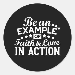 Sticker Rond Conception de la motivation chrétienne - Foi, Amou