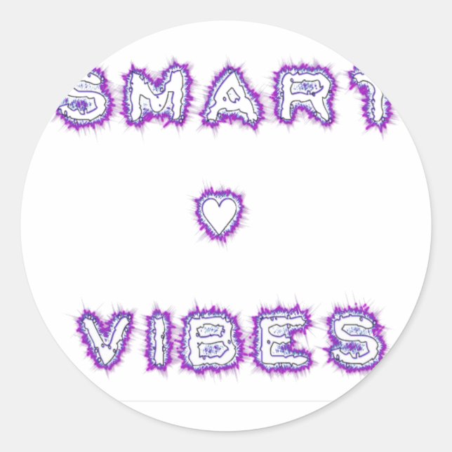 Sticker Rond Conception de l'art texte de devis Smart Vibes (Devant)