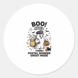 Sticker Rond Conception de livraison d'Halloween en mode fantôm