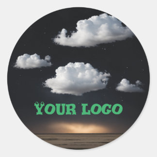 Sticker Rond Conception de logo avec cloud