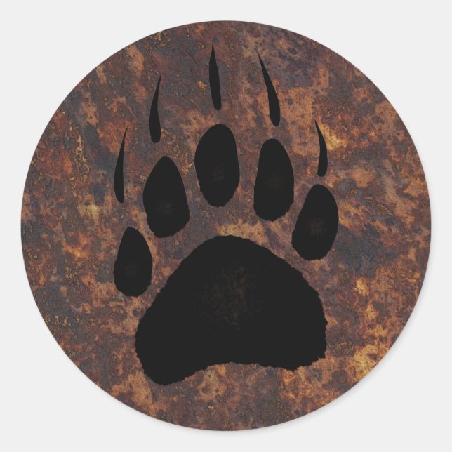 Sticker Rond Conception de l'ours pour les animaux et les anima (Devant)