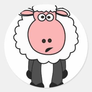 Sticker Rond Conception de mouton mignon