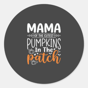 Sticker Rond Conception de patch de citrouilles maman Halloween