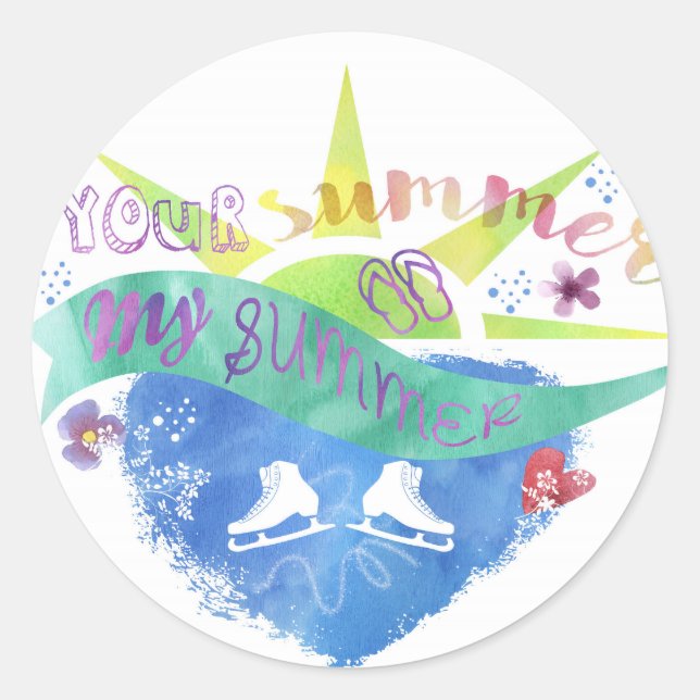 Sticker Rond Conception de patinage (Devant)