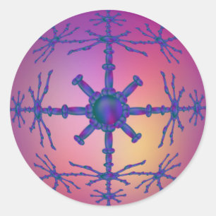 Sticker Rond Conception de perle rose avec motif