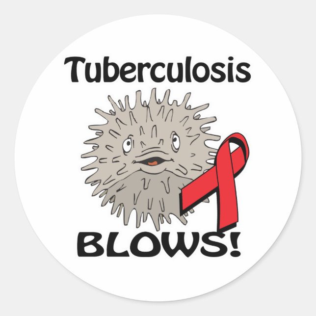 Sticker Rond Conception de sensibilisation à la tuberculose (Devant)