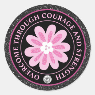 Sticker Rond Conception de sensibilisation au cancer du sein à 