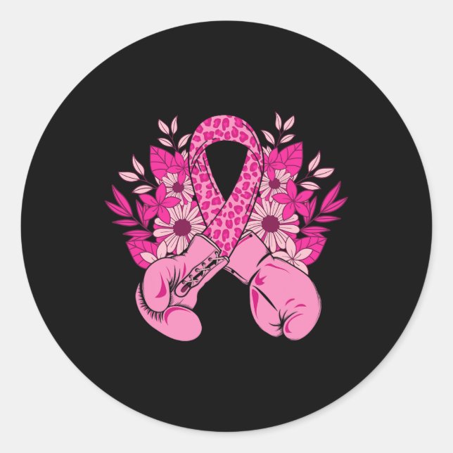 Sticker Rond Conception de sensibilisation au cancer du sein Bo (Devant)