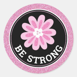 Sticker Rond Conception de sensibilisation au cancer du sein Fl