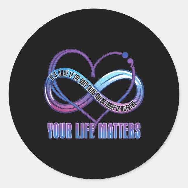 Sticker Rond Conception de sensibilisation au suicide Votre Sti (Devant)