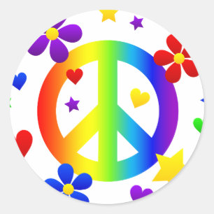 Sticker Rond conception de signe de paix
